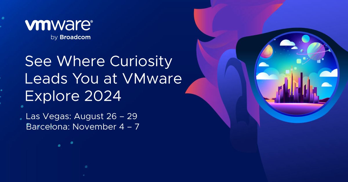 Save the date! 📩 #VMwareExplore 2024 is on the horizon:
• Las Vegas: August 26 – 29
• Barcelona: November 4 – 7

We look forward to seeing you there! Stay tuned for updates: vmware.com/explore.html?u…