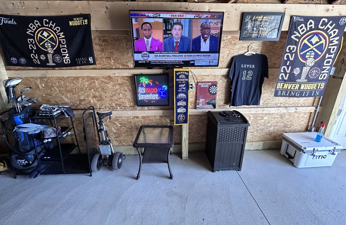 New garage setup for the NBA playoffs 💯