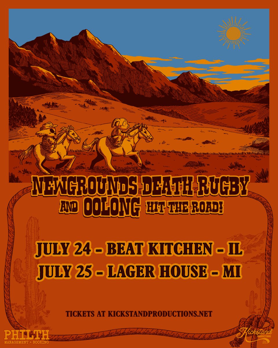 🐎 JUST ANNOUNCED 🐎 @Oolongli420 & @ngdeathrugby in the Midwest: July 24 | @beatkitchenbar July 25 | @lagerhousedet (MI) 🎟 Tickets on sale NOW >> bit.ly/3xyGp3u