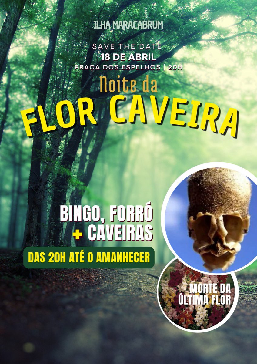 maracabrumrpg's tweet photo. "Com a chegada do outono a flora começa a mudar, por isso todos estão convidados para a Noite da Flor Caveira, quando a Ilha comemora o começo da estação com a morte da última Flor Caveira de Maracabrum." https://t.co/J6bdzFM3rO