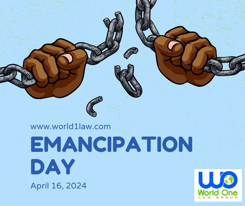 On April 16, 1862, President Abraham Lincoln abolished slavery in the District of Columbia. 
Emancipation Day is a holiday in DC, celebrating freedom from oppression.

#EmancipationDay #Freedom #CivilRights #ImmigrationLawyer #ImmigrationAttorney