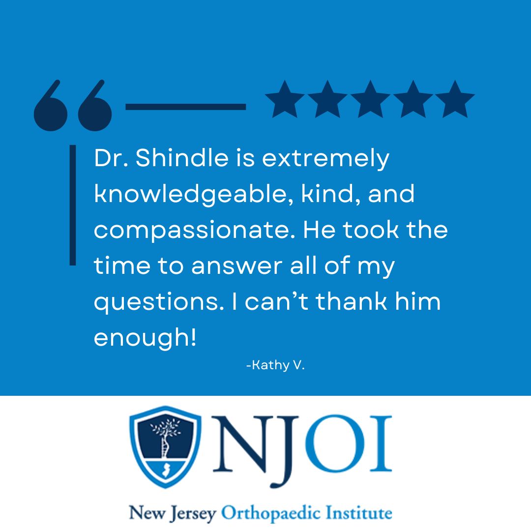 We can’t thank you enough, Kathy! We appreciate your kind words! #NJOI #newjerseyorthopaedicinstitute #sportsmedicine #VincentMcinerneyMD #MichaelShindleMD #RobertPalaciosMD #EverettKoochDO #patienttestimonial #testimonialtuesday #patientstory