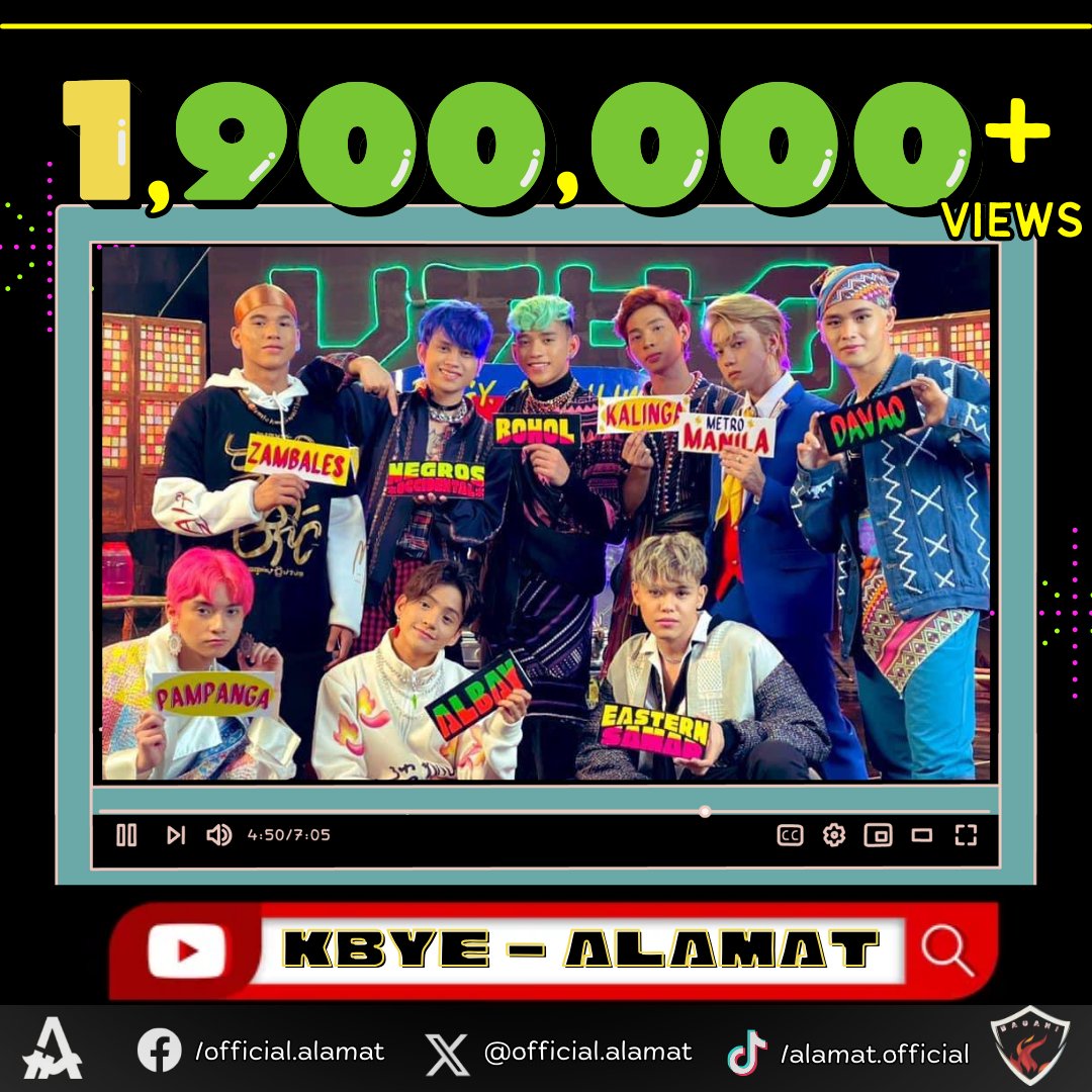BAGANIngALAMAT's tweet photo. @Official_ALAMAT's ‘kbye’ Official M/V has surpassed 1.9M views on YouTube! 🤎

Magiliws, let's reach 2M sooner! 👀

Stream 'kbye' MV here :
🔗https://t.co/Gfn0iQyn03

#ALAMAT #ALAMATkbye https://t.co/H6XOpH0uIf