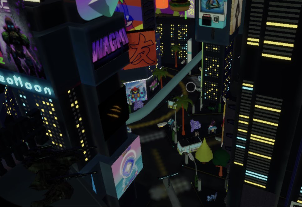 🌃🏝️NG City🏝️ 🌃 

Home of NiftyGANG & Mech Fight Club

Super proud of how the city is coming out tons of props and assets from so many different creators in this spot 

2 game modes up to now while we prep for MFC 

• NG Shootout 
• NG Snipers 

🏝️ ⬇️ 
niftyis.land/Cubedrop/ngcity