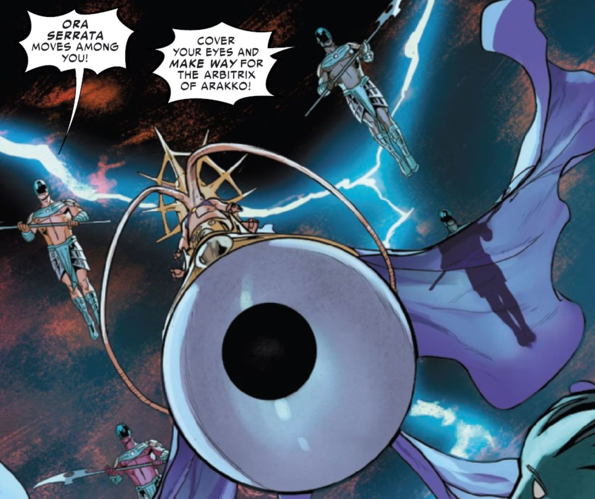 prfxsnatchedwig's tweet photo. #MutantSpotlight on #OmegaMutants: Ora Serrata, the Arbitrix of Arakko

Ora Serrata, first seen in "Legion of X #1" in May 2022, crafted by the imaginative Jonathan Hickman, quickly established herself as a dominant figure in the Marvel Universe. As an omega-level mutant, she possesses the harrowing ability to erase beings from existence with her gaze, a power she can only wield against those who submit to her legal dominion. This ability is a reflection of her role as the ultimate enforcer of Arakko’s laws, dubbed the Arbitrix of the Inward Watch.

Her ascent to power was marked by a crucial victory over Uqesh the Bridge amid the relentless wars of Arakko, securing her a pivotal position at the Dusk Table of the Great Ring. As she imposed the Godlaw, she forced gods and mortals alike to bow to her judicial supremacy, enhancing her reputation as both a just ruler and a feared combatant. 

However, the relocation of Arakko to Mars brought new challenges and enemies, prompting Ora Serrata to engage in deeper manipulations, including the orchestration of chaos with the trickster god Tumult to justify her stringent control. This maneuver ultimately backfired, exposing her schemes and leading to a showdown with Nightcrawler. Her actions culminated in her physical restraint and a major shift in Arakko’s laws toward more religious freedom.

Ora Serrata’s fall from grace was as dramatic as her rise. During a critical moment when the Eternals launched an assault on Arakko, she faced Uranos, who proved immune to her powers and brutally maimed her, costing her an eye. This injury was a significant blow, rendering her unable to use her mutant abilities for a period, symbolizing her sudden vulnerability and the beginning of her downfall.

In the chaos that followed, as the Great Ring debated her fate, the planet faced another upheaval—The Genesis War. During this tumultuous period, she was further weakened by Sunspot’s blinding light. In a desperate bid for survival and relevance, she merged with Xilo to become Xilora. This transformation marked a profound change, as she adapted her identity and powers to navigate the new dynamics of power within the Great Ring.

The narrative of Ora Serrata is a rich tapestry of power, betrayal, and resilience. From her meteoric rise as a lawgiver to her dramatic fall and rebirth as Xilora, her story reflects the eternal struggle for power and the burdens that come with it. As Xilora, she continues to play a critical role in Arakko, embodying the complexities of governance and the existential dilemmas faced by those who wield great power.

#OraSerrata #Xilora #OmegaMutant #LegionofX #MarvelComics #ExistenceErasure #MutantLore #XMen