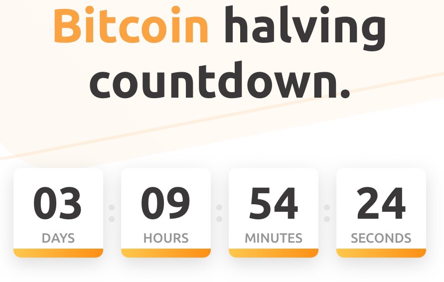 #Bitcoin Halving: 86 hours left!