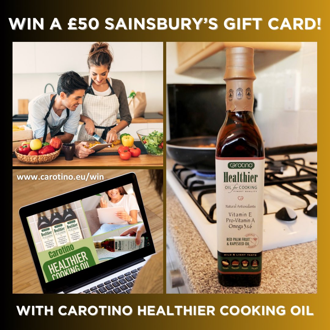 You could go on a shopping spree courtesy of cholesterol-free, vitamin-rich Carotino Healthier Cooking Oil if you're the winner of our fab #competition to #win a £50 Sainsbury's gift card! Enter now to make sure you're included. carotino.eu/win #giveaway #competitiontime