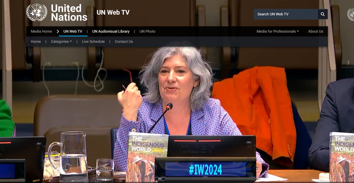 🎉 The Indigenous World 2024 launching NOW at the #UNPFII2024 in New York / Lanzamiento de El Mundo Indígena 2024 AHORA durante el #UNPFII2024 ! 📺 Watch the side-event online / Vea el evento paralelo en línea: bit.ly/4daQ5BJ 🇩🇰 With IWGIA´s co-sponsor @Denmark_UN