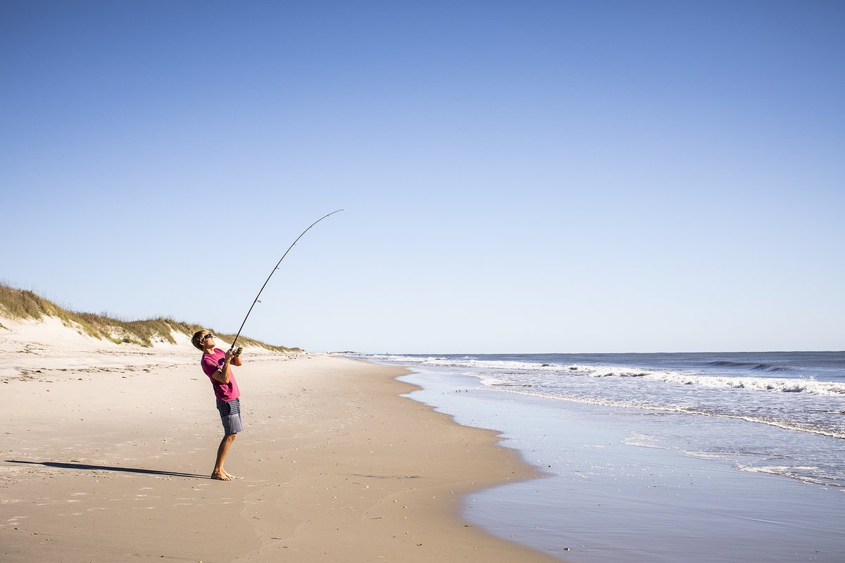 Cast your worries away on Ocracoke 🎣 #visitocracokenc #visitnc #ocracoke #outerbanks #obx #nc #northcarolina #island #travel #spring #ocracokebeach