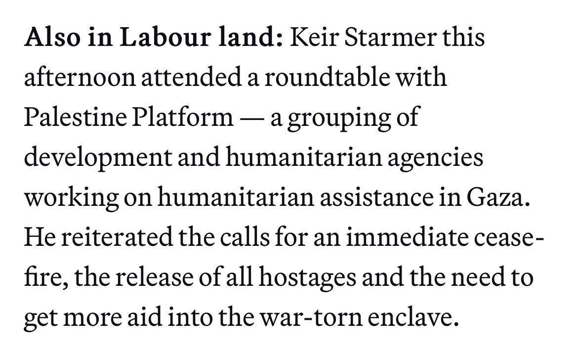 Starmer attended a roundtable with Palestine Platform this afternoon. From @POLITICOEurope 👇🏻