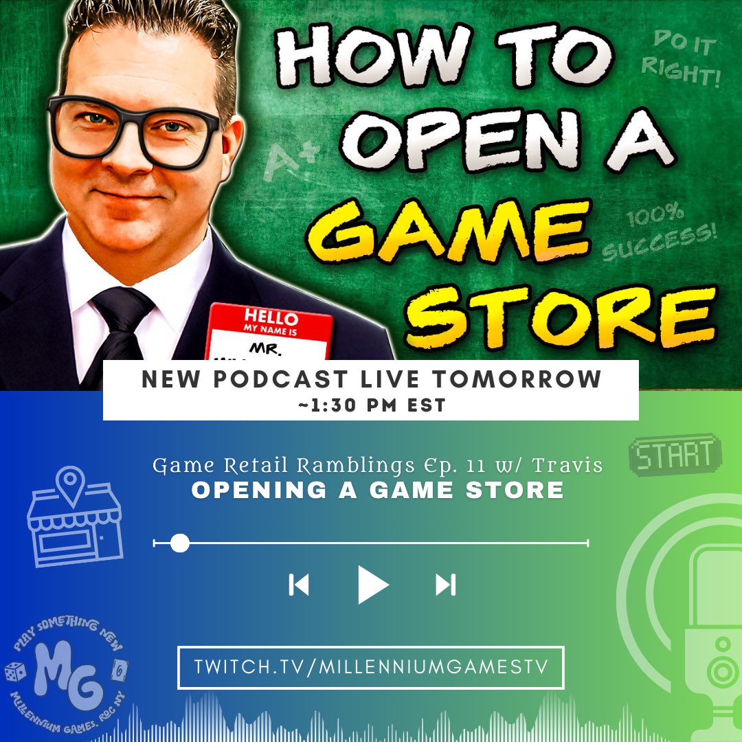 ‼️ TOMORROW! ‼️ We’ll be live with a NEW episode of Game Retail Ramblings where Travis will be giving you a crash course on HOW to open a game store, with all the tips to do it RIGHT! 😤 He does run the largest game store in the country, after all! See you tomorrow, team! 🫡
