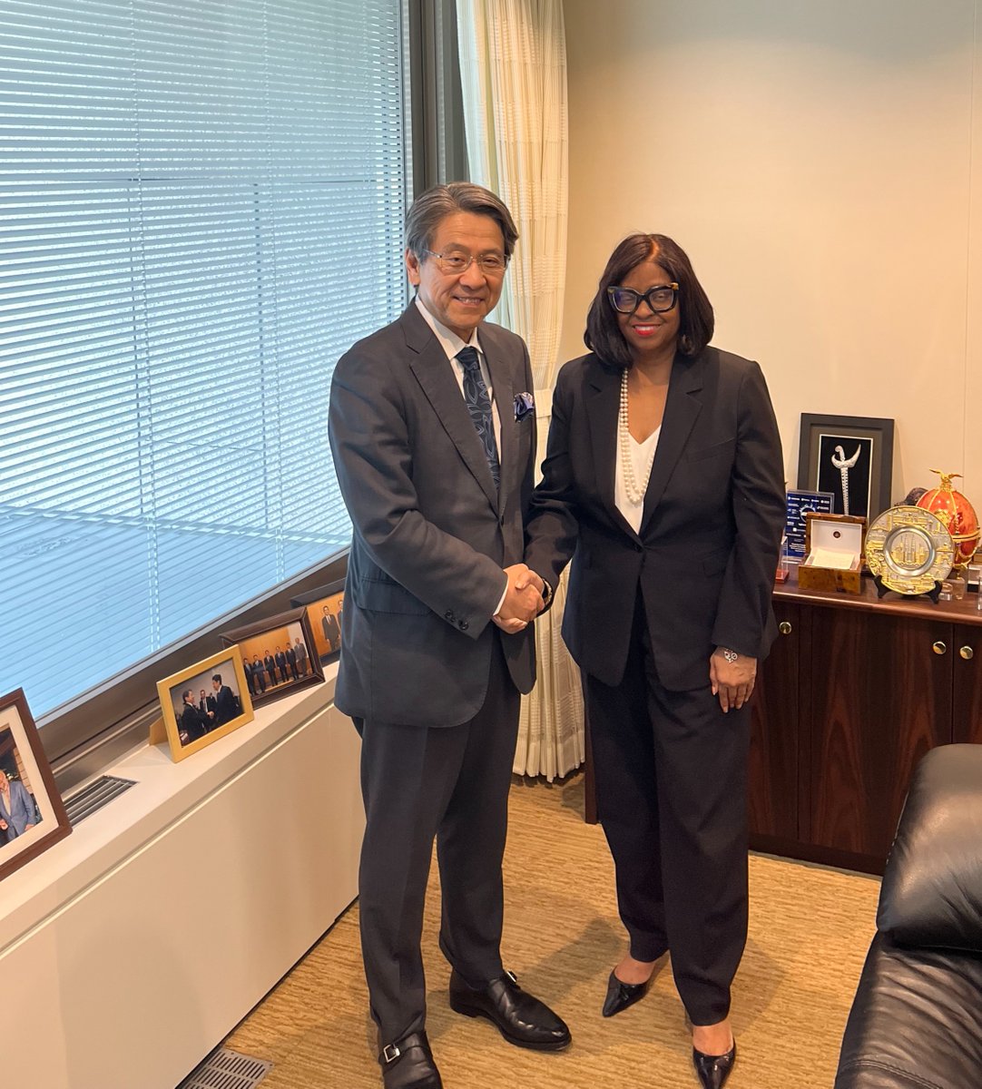 EXIM is committed to enhancing collaboration w/ our partners at Japan Bank for Intl Cooperation. Met w/ Chair Tadashi Maeda to discuss how #EXIM & #JBIC can play a key role in advancing U.S.-Japan bilateral relations & unlocking the vast potential of the Indo-Pacific region.