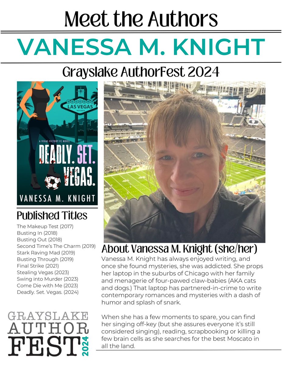 GL_AuthorFest's tweet photo. Check out more of the #FeaturedAuthors for #GrayslakeAuthorFest2024! We've got @FlorenceOsmund, Lauren Hansen, @SaraFujimura and Vanessa M. Knight. Come see them on June 22 outside the @GrayslakeHCM! https://t.co/nqs1nNIpJy