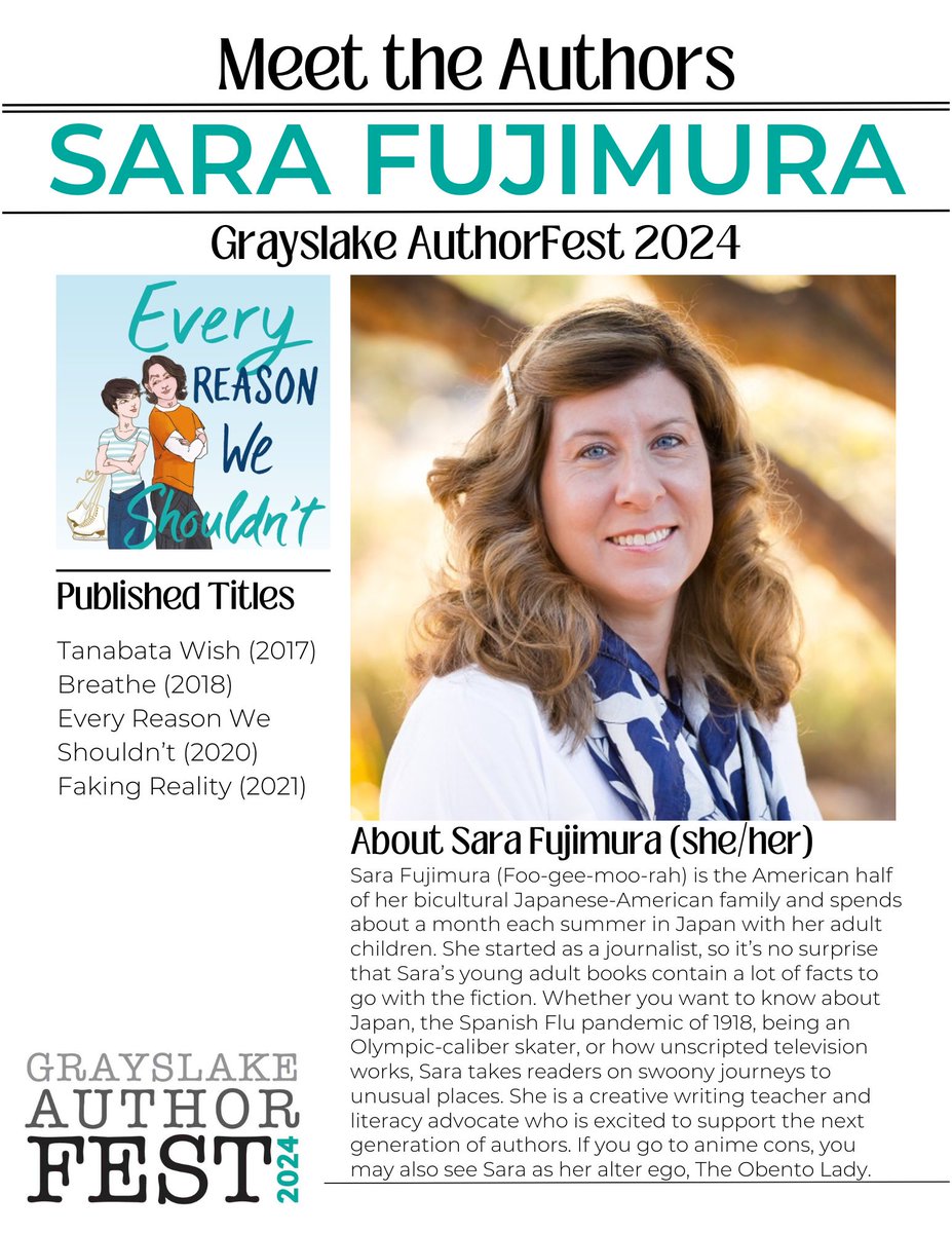 GL_AuthorFest's tweet photo. Check out more of the #FeaturedAuthors for #GrayslakeAuthorFest2024! We've got @FlorenceOsmund, Lauren Hansen, @SaraFujimura and Vanessa M. Knight. Come see them on June 22 outside the @GrayslakeHCM! https://t.co/nqs1nNIpJy