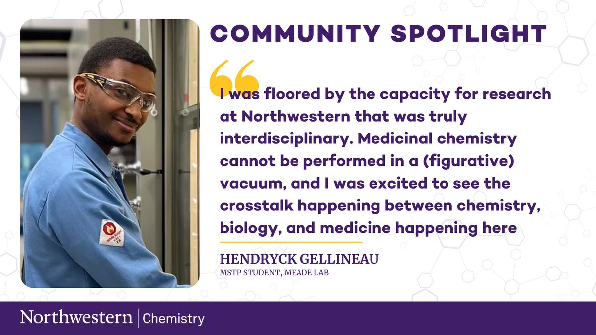 Meet Hendryck Gellineau!👋 A fifth-year MSTP student in the Meade Lab, his research involves the exploration of cobalt Schiff base complexes as innovative #antibiotics, capitalizing on their axial ligand exchange #chemistry. Learn more about Hendryck ➡️ bit.ly/4akr8BX