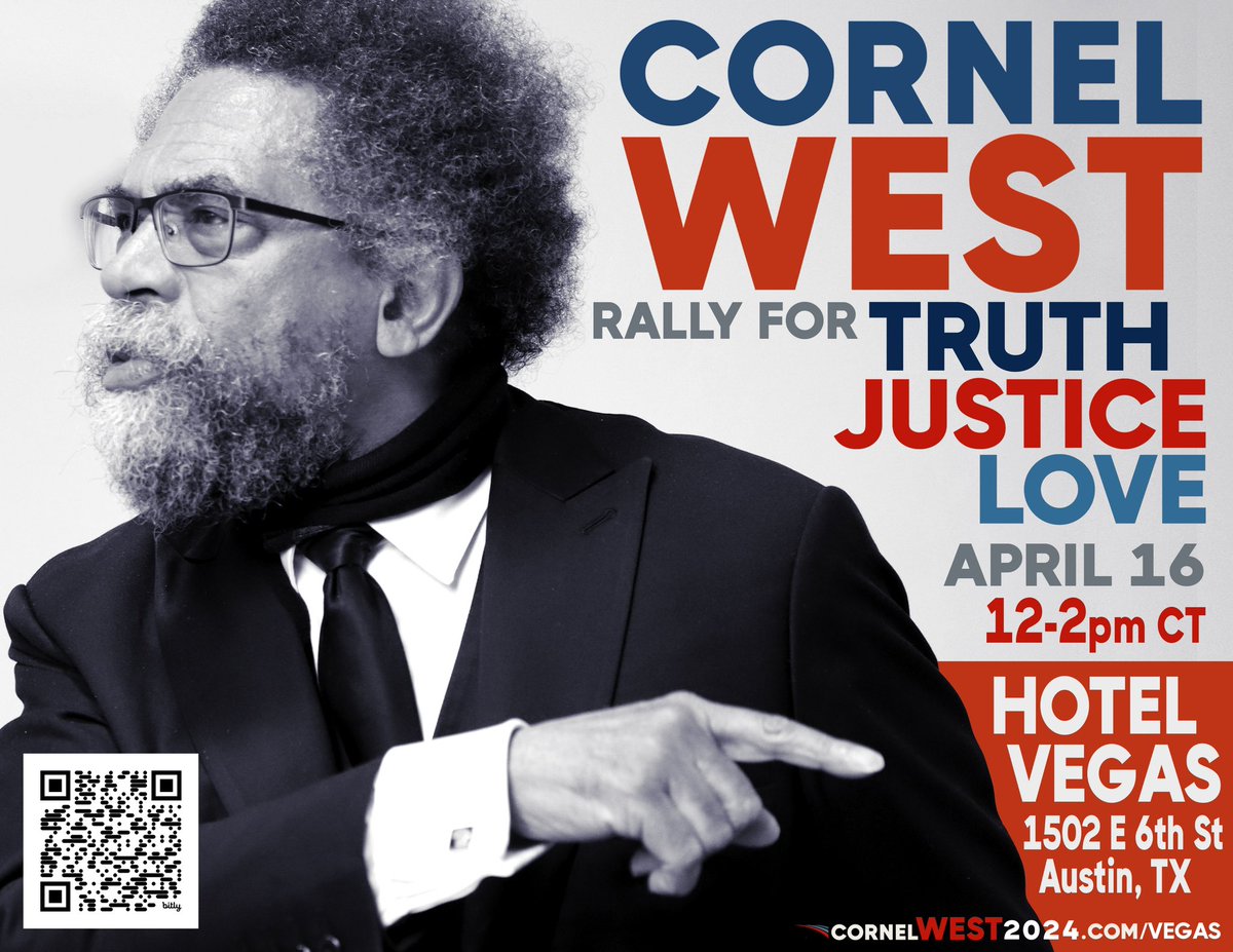 We are spreading TRUTH, JUSTICE, AND LOVE in Austin, TX today @ 12pm CT. WATCH LIVE: ow.ly/s8zm50Rh8Y3 #WestAbdullah2024 #TruthJusticeLove #CornelWest2024