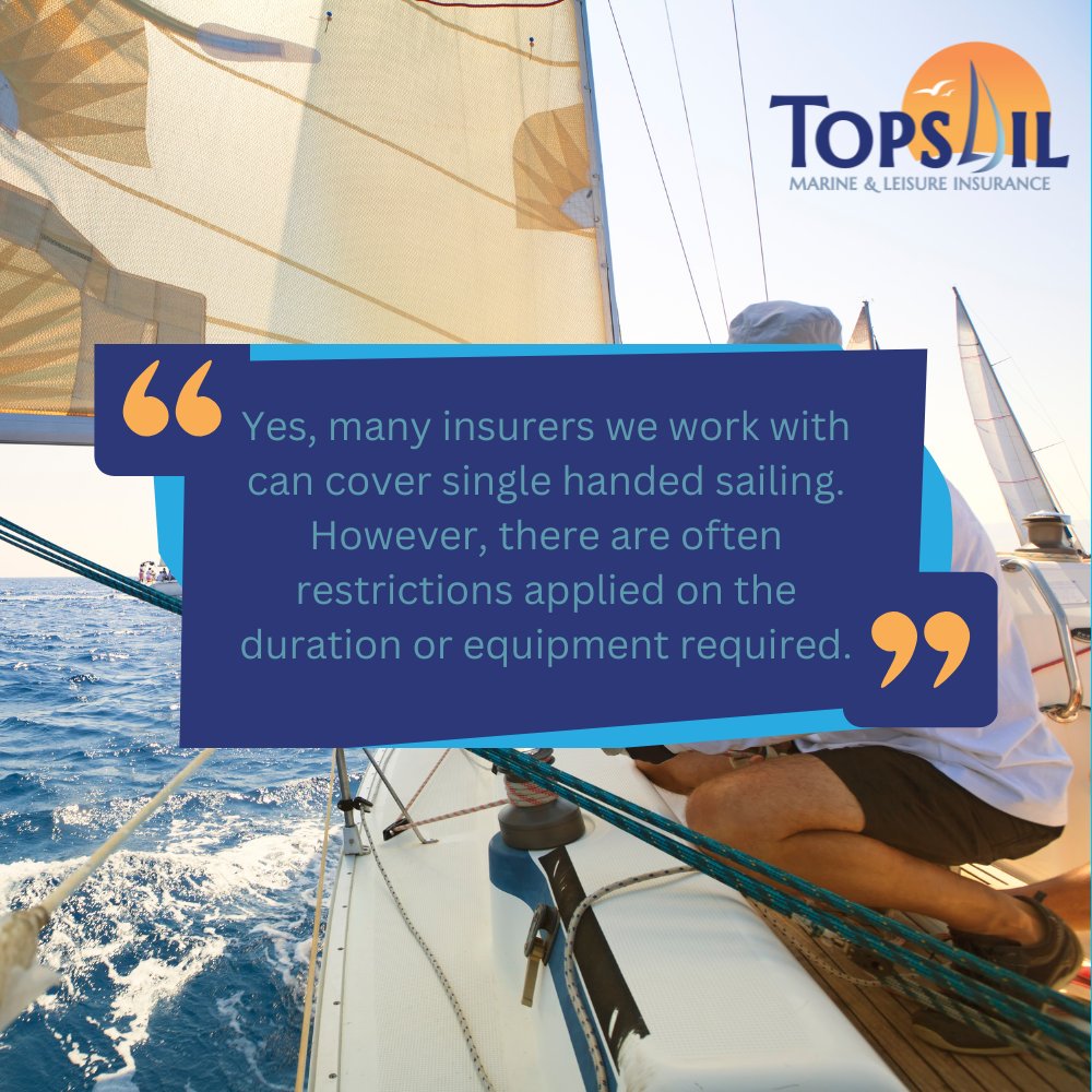 Got an insurance-related question? We'd love to hear it - reach out to us and we would be happy to help!
If you're looking for insurance for single-handed sailing, you can submit an enquiry here: buff.ly/3vaQWB3 
#boat #sailing #insurance #FAQ