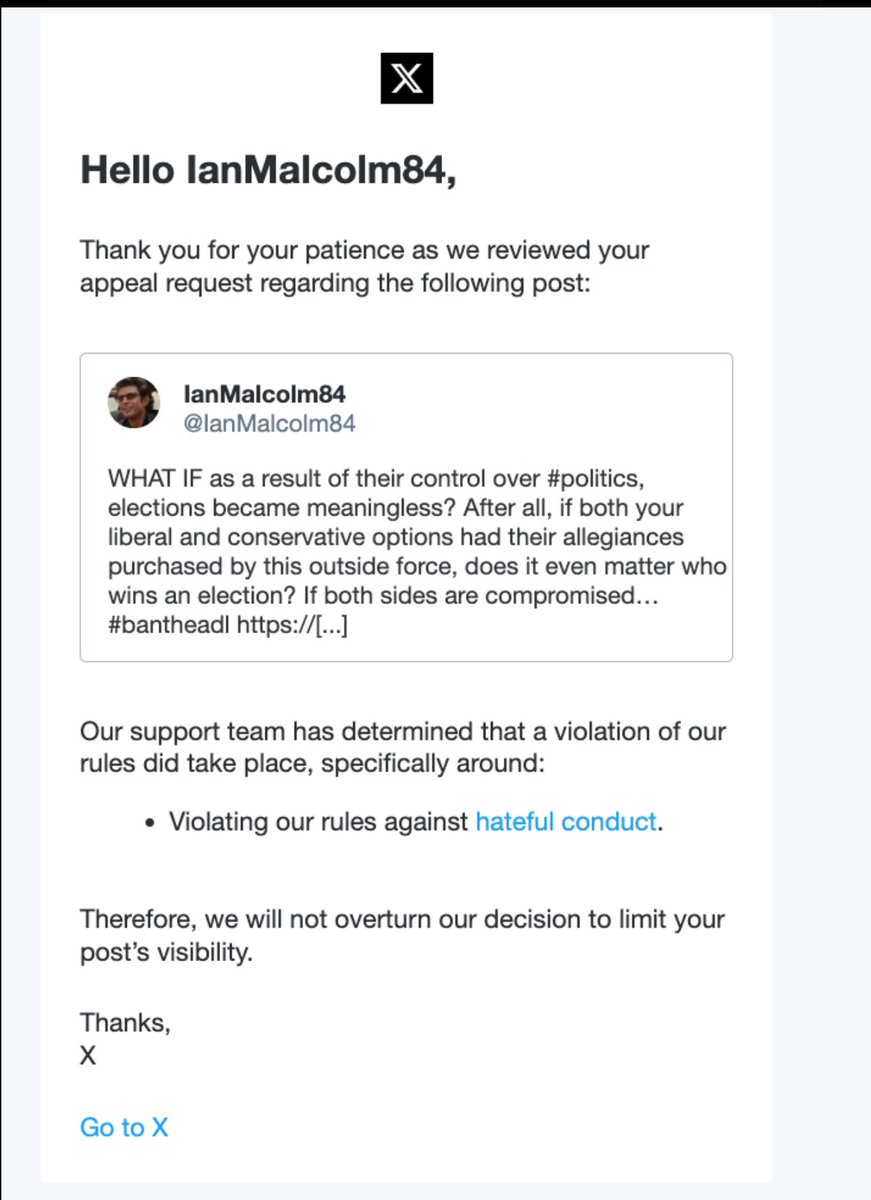 ❓@elonmusk , @x, & @Support may I publicly ask for an explanation on how this piece of my “What if?” thread violated “hateful conduct”? It’ll be used to unjustly hide & minimize the entire thread

Not a single element of the wording or graphics is hateful

Is this “free speech”?