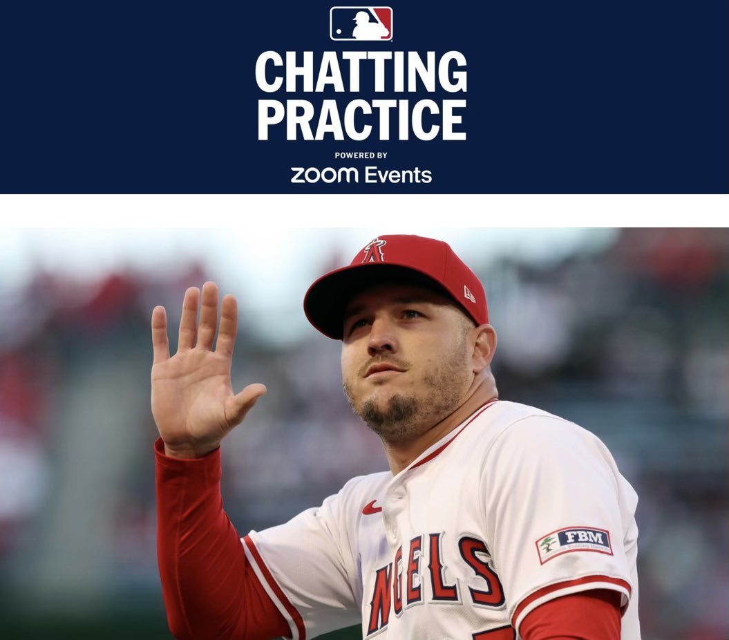 Guys! Mike Trout joins Chatting Practice to answer fan questions LIVE today! 3:30pm ET | 2:30pm CT | 12:30pm PT Chat here: mlb.com/chattingpracti… @MikeTrout | @MLBNetwork