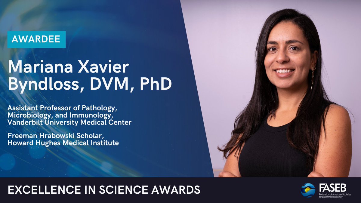 Congratulations to Mariana Byndloss, this year’s recipient of our Excellence in Science Early-Career Investigator Award! Read about how her fascination with the impact of bacteria on human health and disease began during veterinary school. hubs.ly/Q02t16BR0. @Mari_Byndloss