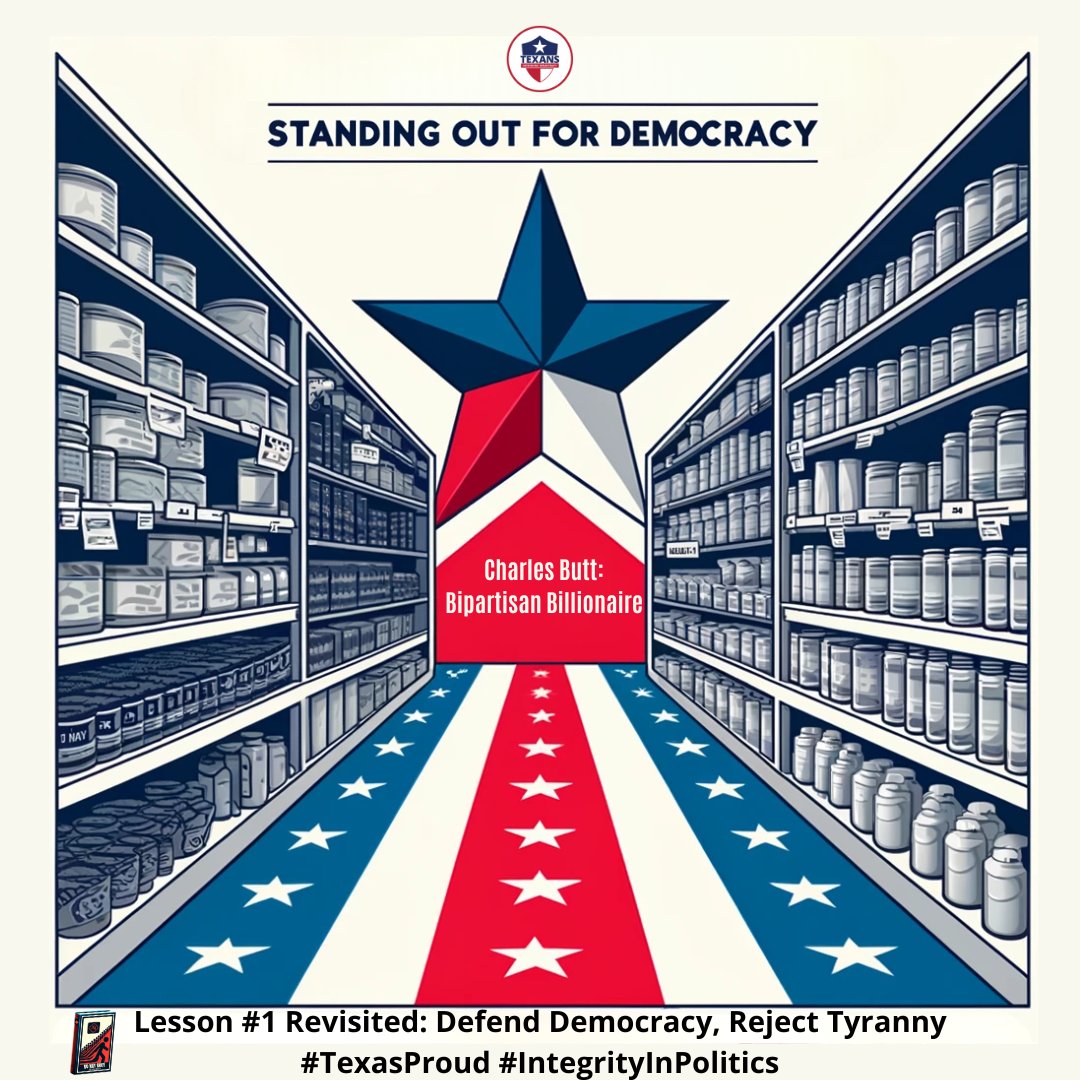 Lesson #1 Revisited: 𝐃𝐎 𝐍𝐎𝐓 𝐎𝐁𝐄𝐘 𝐈𝐍 𝐀𝐃𝐕𝐀𝐍𝐂𝐄—challenge power! TX GOP labels H-E-B's Charles Butt a 'Democrat Billionaire.' Only far-right billionaires can buy elections? 😂 Time to remove money from politics! #DoubleStandards #GetMoneyOut