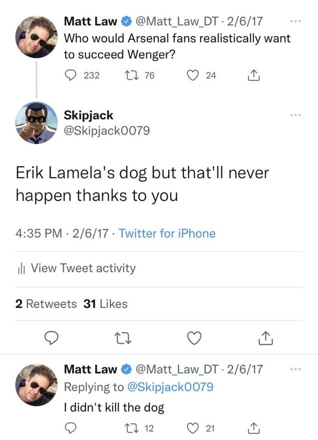 Justice for Erik Lamela’s dog.