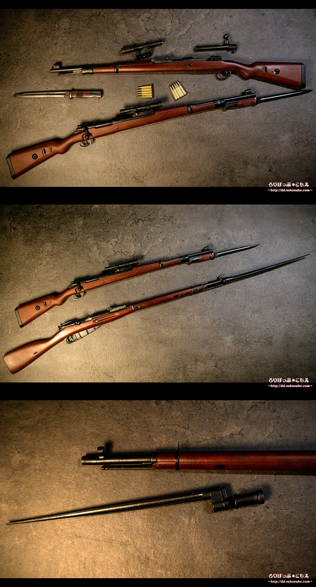 lollipop_komoe's tweet photo. ドルパ51新作予告🤔
1/3 Kar98K
1/3 モシン・ナガン銃剣
1/3 平成の携帯型ゲーム機カラー
1/3 平成おじさん(?)の携帯型ゲーム機
(詳細な写真は後日追加)

~ドルパ当日、所用がありますので、午後2時半~3時ごろに早めに撤収する予定です🥺~

#ドルパ51 https://t.co/xGfI1zYsy3