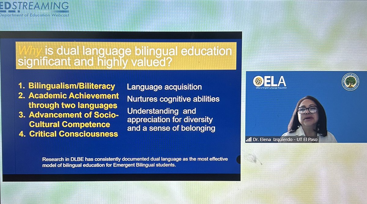 MontserratforTX's tweet photo. “Dual language Bilingual Education has many benefits!” @ElenaIzquierdo3 #3WsDualLanguage #OELA @UTEP https://t.co/U6i6ItgYmy