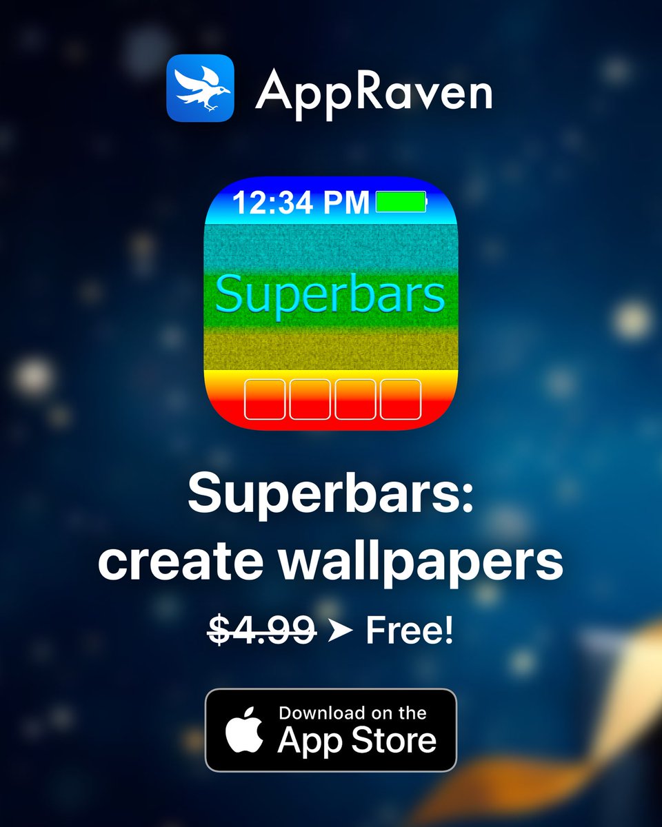 🎁 Today's App Deal - April 16th 🎁

With Superbars you can create over 10,000,000 different wallpapers on your own!

👉 apps.apple.com/app/id779330725

📆 Repost &amp; Follow for new deals every day!

#Apple #AppStore #Deals #Discount #iPhone #Apps #iOS