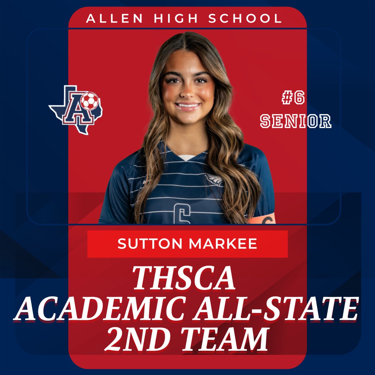 Congrats to our THSCA Academic All State Second Team players: Sr. Kylie Alcorn Sr. Kennedy Amberson Sr. Sutton Markee