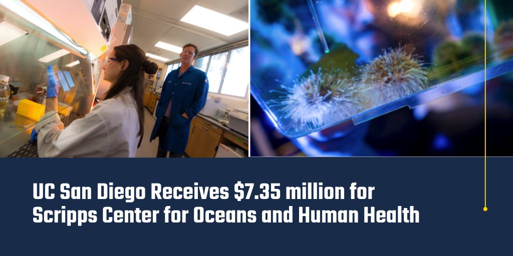 .@UCSanDiego has been awarded $7.35 million in @NSF and @NIH funding for the Scripps Center for Oceans and Human Health, led by faculty member Bradley Moore. The program seeks to understand marine contaminants and nutrients in a changing climate: bit.ly/3Q4uqks