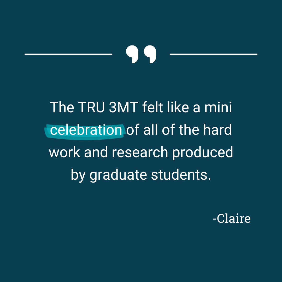 Congratulations to Gaglardi MBA student Tana Dagneau-Jones and MScEEM student Claire McLoughlin for achieving first and second place, respectively, in TRU's three-minute thesis (3MT) competition! 🏆 #TRUGaglardi #GaglardiExcellence #TRU3MT @TRUResearch