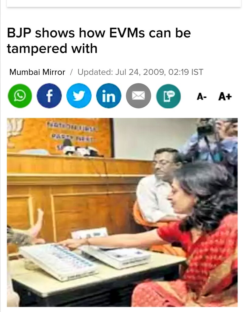 Did You Know? 

In 2009, BJP demonstrated how EVMs can be tampered with. 🤯 

#VVPAT #LokSabhaElection2024