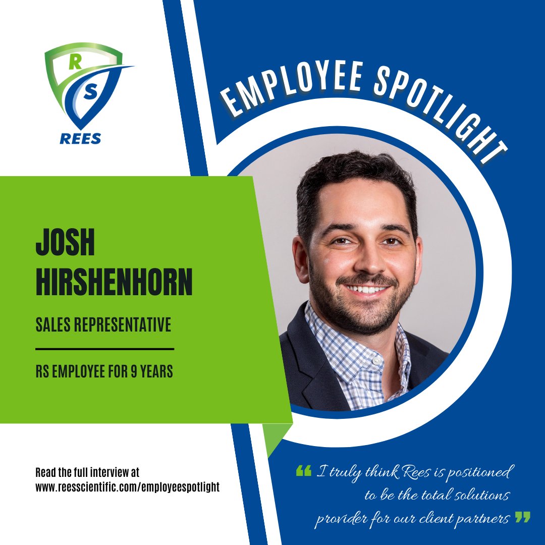 Meet Josh Hirshenhorn, a Sales Representative at Rees & our April Employee Spotlight!

Josh has been with Rees for 9+ years working with our customers in Pennsylvania, Delaware & Southern New Jersey.

Read the full interview: reesscientific.com/employeespotli…

#EmployeeSpotlight #ReesTeam