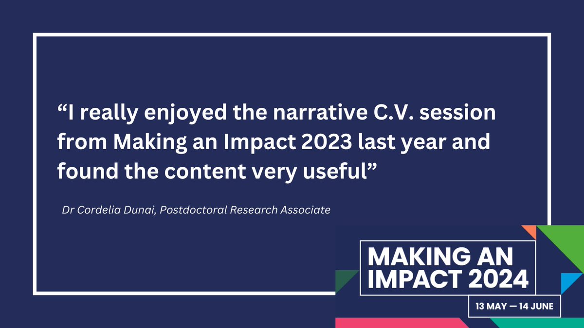 Making an Impact 2024 at @LivUni starts 13th May‼️ Sharing another quote from an @InfectNeuroLab team who attended last year's narrative CV session Another narrative CV session will run this year, so book your spot before it's fully booked! #UniLivImpact24 @LivResearcher