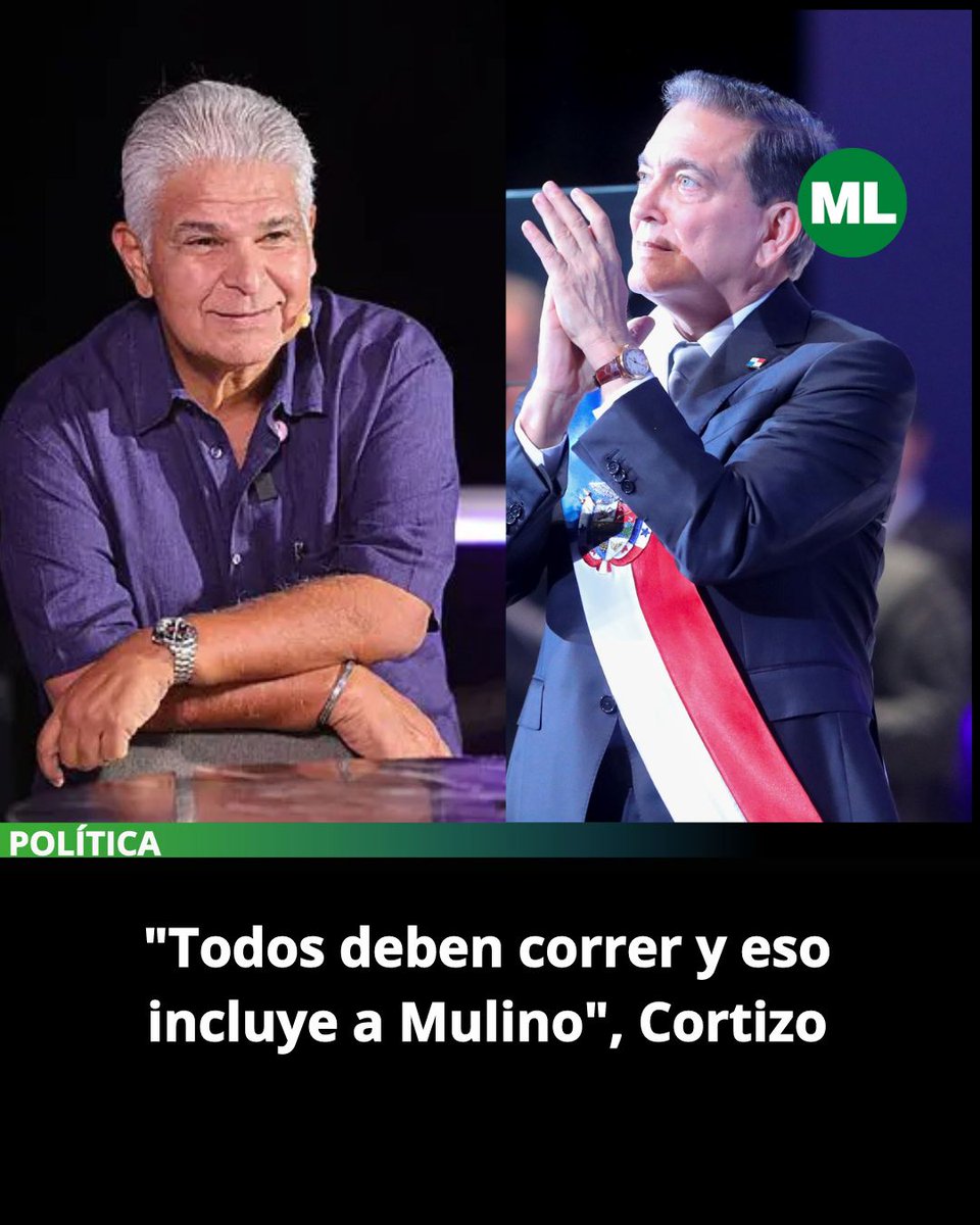 El mensaje de @NitoCortizo sobre la candidatura de @JoseRaulMulino: 'Mi posición es que a esta altura de una elección todos deben correr, esa es mi posición como panameño. Y cuando digo todos incluye a -José Raúl- Mulino, tema que ha debido resolver el Tribunal Electoral'.…