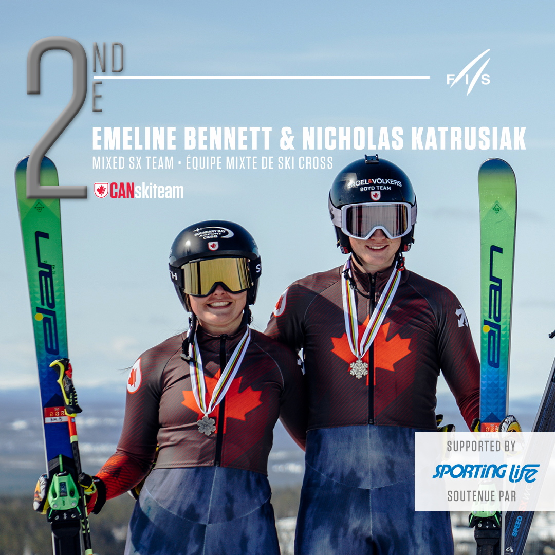 Quand votre dynamique duo préféré 🦸‍♀️🦸‍♂️, Emeline Bennett et Nicholas Katrusiak , décroche l’argent 🥈 pour le Canada à l’épreuve mixte par équipes aux Mondiaux juniors de SX pour la deuxième année consécutive! 📷 Alexander Neimert