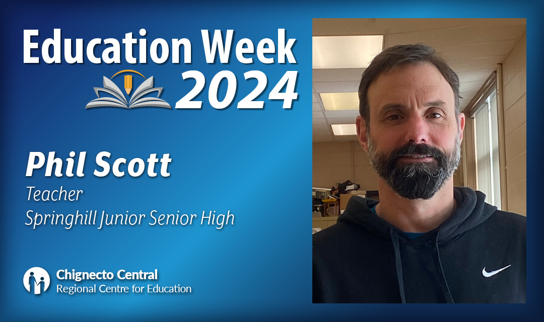 Congratulations to Phil Scott Springhill Jr Sr High School for winning an Education Week Award. Phil is an avid participant in building and forging relationships between school and community with his significant involvement in community, school, and club team sports.