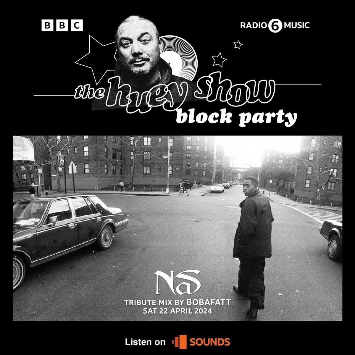 'What up, kid?...' Saturday @BBC6Music, we celebrate the 30th anniversary of the all-time Hip Hop classic, 'Illmatic'. I'm doing a @Nas Block Party mix for the @OfficialHuey Show, focusing on that album & Nasir Jones' wider catalogue. Listen live from 10am or @BBCSounds after