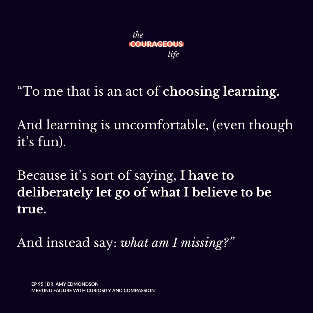 Love these quotes (that I am pleasantly surprised I said!) from my interview w/ @j_steinfeldt on #TheCourageousLife pod🎙 We had an engaging & insightful convo about #failure, #curiosity, and much more...listen to the full ep here or wherever you get pods practicingcourage.com