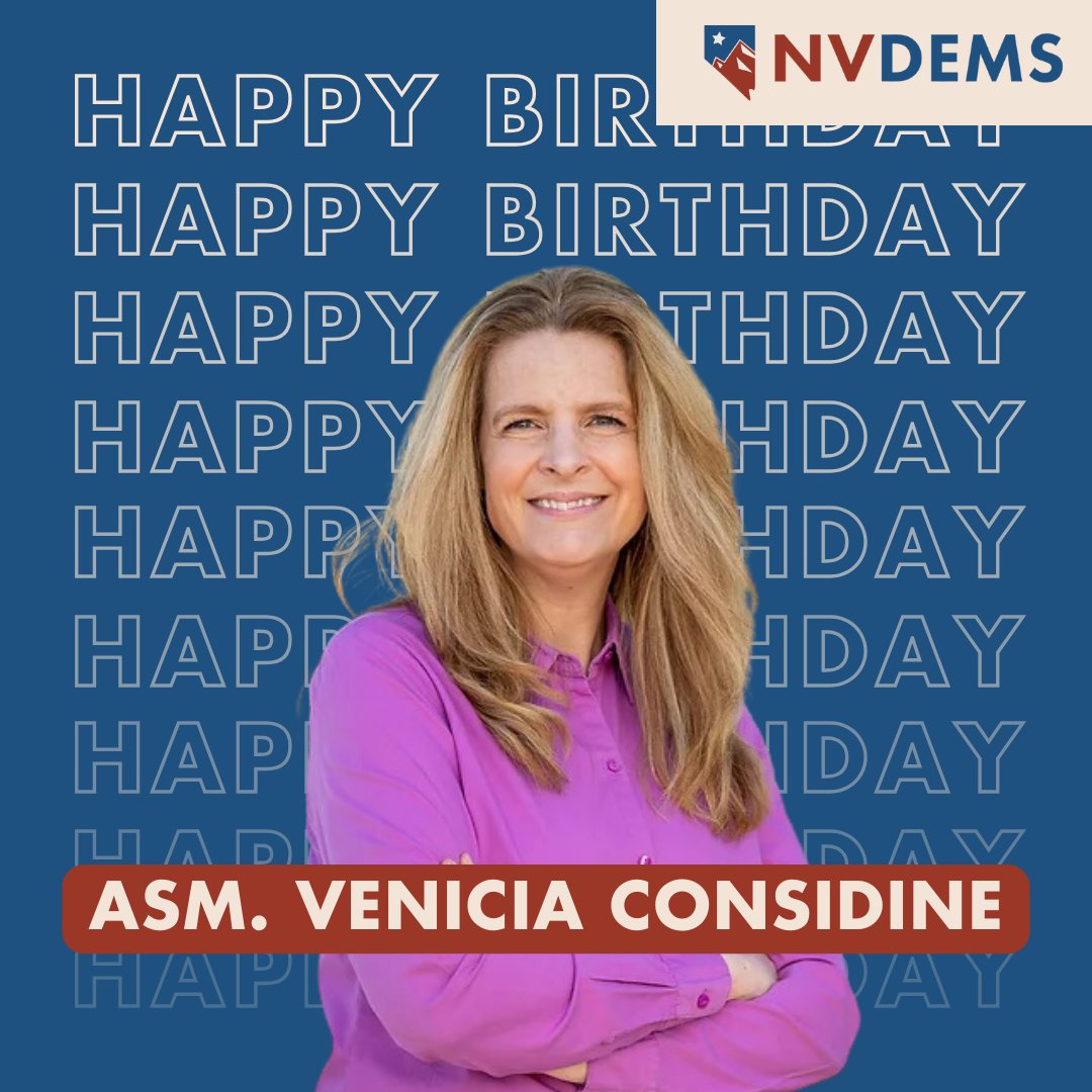 Join us in wishing Assemblywoman @Nv18Venicia a happy birthday! She's a community advocate who spends her time advocating for children, seniors, and families at the Southern Nevada Legal Aid Center and has championed healthcare reforms in the legislature.