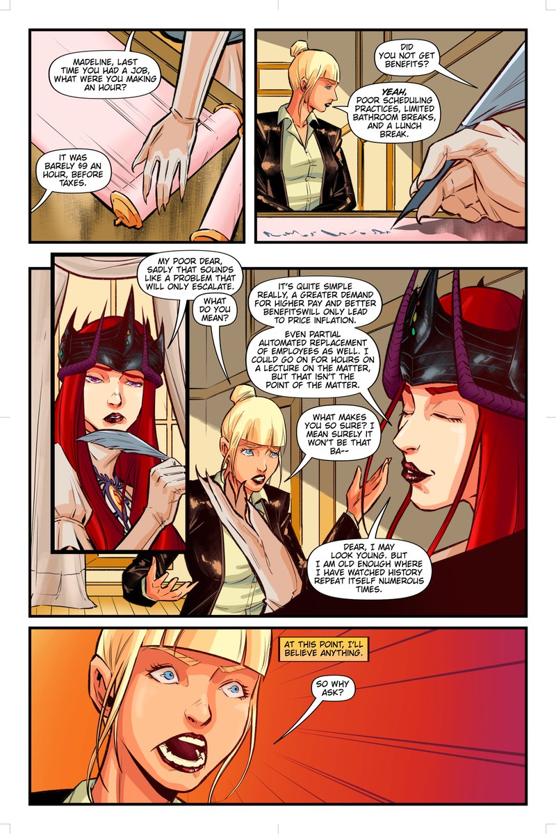 Crescentverse's tweet photo. CHP.1: The Interview-PG 40-42 Part 2 Please consider a retweet! Spread the word!
Links: https://t.co/qG3240JOhm
#crescentfire #maidchronicles #Comic #Clarity #Webcomic #Nithari #Madeline #art #voiceactors #indiecomics #demongirl #maid https://t.co/gDXlEJWfI0