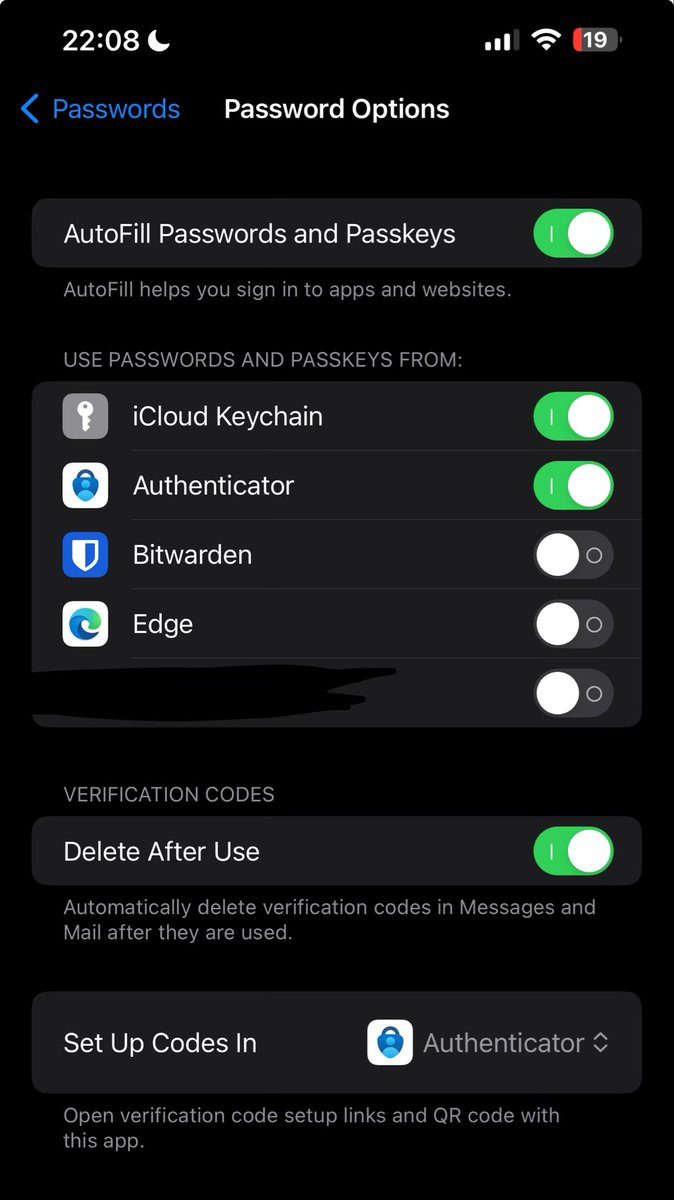 iOS Shortcut to directly open the password options page to enable Authenticator ass passkey provider in case you use a dedicated password manager. @Apple pls fix. icloud.com/shortcuts/ed7f…