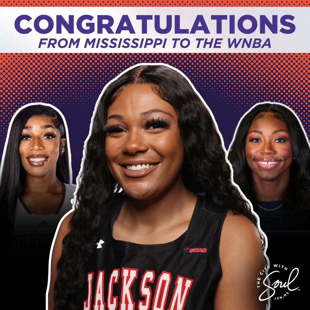 Congratulations to Jessika Carter, Angel Jackson, and Marquesha Davis on their remarkable achievement! Being drafted by WNBA teams is a testament to their hard work, dedication, and talent. Jackson, MS, is proud to have such talented athletes representing our state.