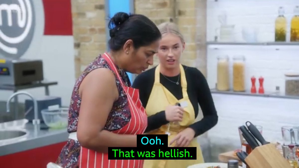 already absolutely obsessed with Abi and the fact she sounds like she's been put into this whole situation against her own will. #MasterChefUK #MasterChef