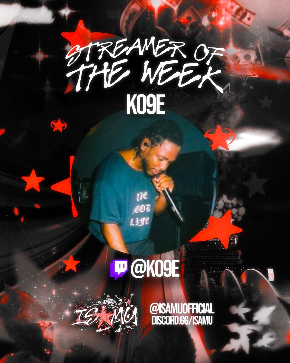 Streamer Of The Week⭐️⭐️ @xK09E 

Kobe loves to interact w the community, he plays a lot of R6 &amp; streams often live on twitch! He loves to show out for his people so it’s only right we show out for him! 
We appreciate you kobe🙌🏽

twitch.tv/k09e
