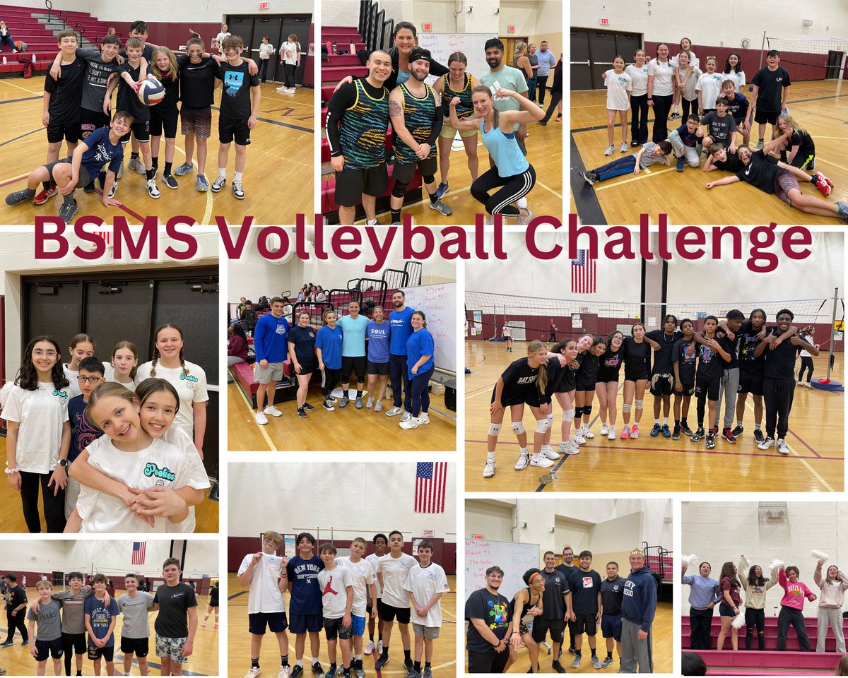 Bay Shore Middle School students & staff participated in the Volleyball Challenge hosted by the Student Council.  Officer Allison and Officer Levy from the Suffolk County Police Department joined in on the fun. #ItsAShoreThing