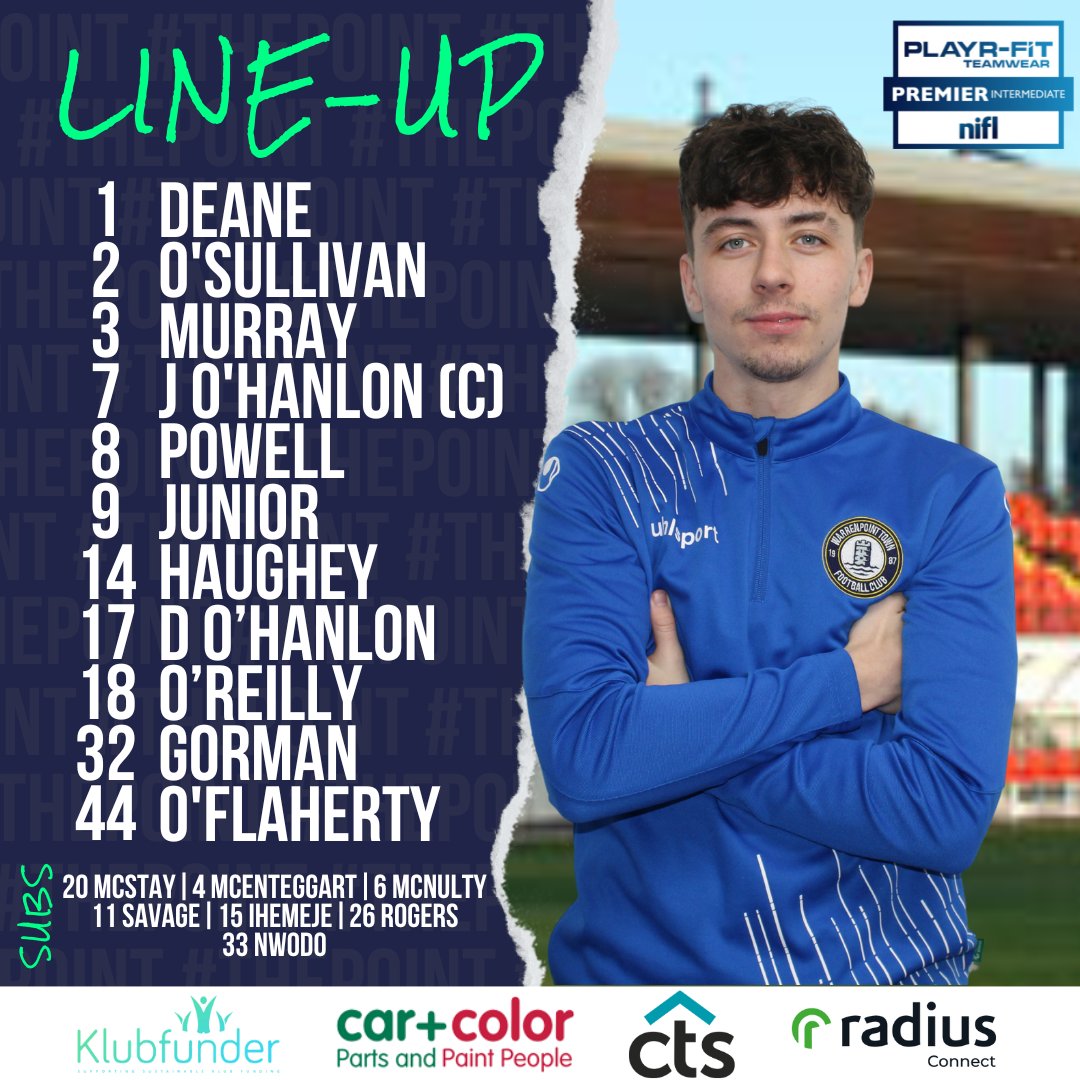 ⚔️STARTING XI⚔️

Your Warrenpoint Town team to face QUB this evening at The Dub.

Kick off at 1845

#WTFC #ThePoint