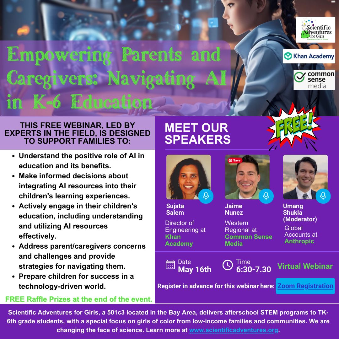 Navigate AI in K-6 education with us! Register now: buff.ly/49GStwV Join us for a free webinar on May 16th, where we will explore the ever-growing world of AI - primarily in K-6 education - and provide strategies and resources to parents and caregivers.