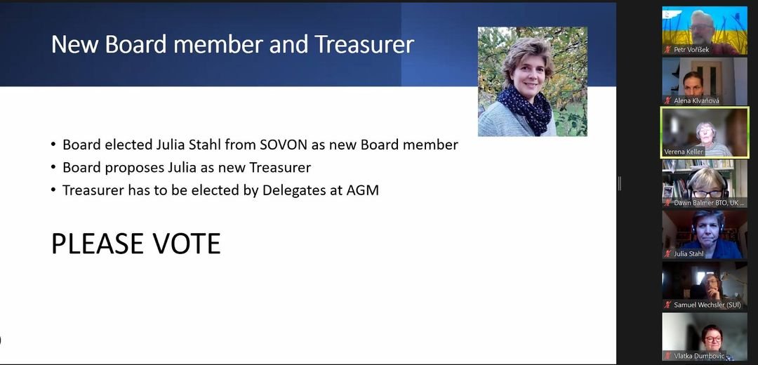 AGM is running, join us: us02web.zoom.us/j/88232167062?… 👏We are pleased to introduce Julia Stahl, the new EBCC Treasurer who has been elected immediately!